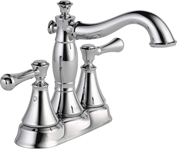 Delta Faucet 2597LF-MPU Cassidy Two Handle Centerset Bathroom with Metal Pop-Up, Chrome