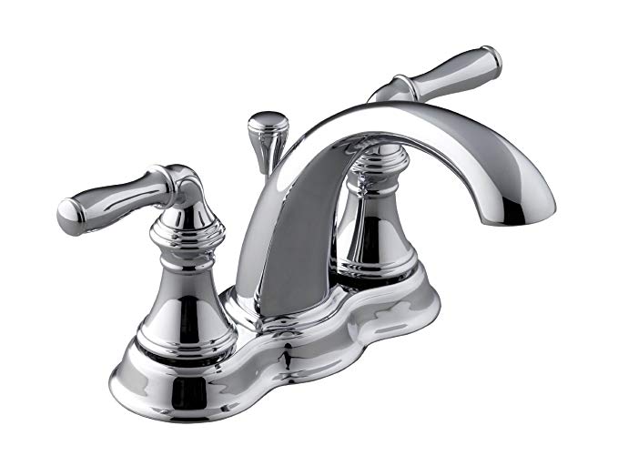 KOHLER K-393-N4-CP Devonshire Centerset Lavatory Faucet, Polished Chrome